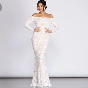 White wedding prom dress Windsor